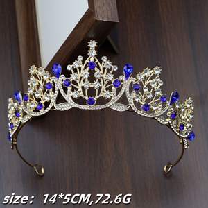 Kraliçe yapay elmas taç prenses Tiara kafa gelin düğün doğum günü balo Pageant Cosplay partiler için - Product Image 3