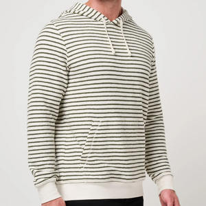 定制街头服饰，尺码标准，男士条纹连帽衫，高品质羊毛棉混纺男士连帽衫和运动衫 - Product Image 2