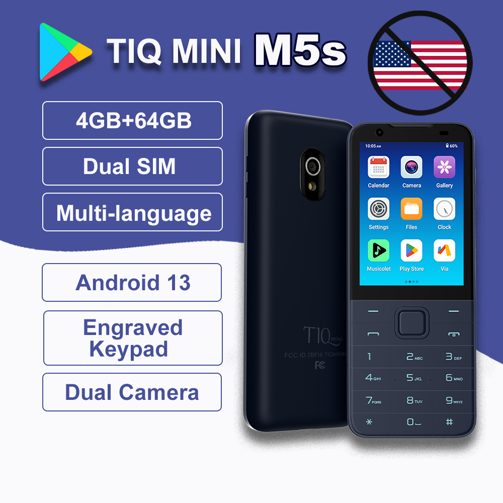 TIQ MINI M5s Mobile Phone With Engraved Hebrew Keypad 4G Dual SIM
