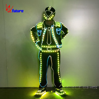 Costume de danse lumineux LED, costume de robot en fil métallique, unisexe, adulte, pour spectacle sur scène, discothèque, DJ, festival de musique, événement d'Halloween