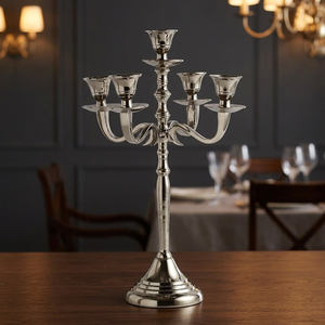 Five Arm Candelabra Candle Holder <b>Wedding</b> <b>Centerpiece</b> Decorative 5 Arm Candle Stand for Dining Table Home Party Event Decor - Product Image 3