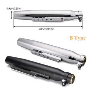 2 Silenciadores de Escape Deslizantes para Motocicleta, Compatibles con <span class=keywords><strong>Harley</strong></span> Sportster 883 <span class=keywords><strong>1200</strong></span> 48 2004-2019 <span class=keywords><strong>2020</strong></span>, Tubos de Escape Cortos Negros - Product Image 5