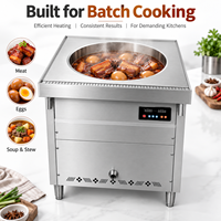 Marmite de cuisson électrique à commande numérique, machine de cuisson commerciale pour la préparation de viandes, soupes, œufs et plats préparés