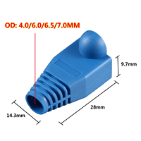 Hochwertige IP20-zertifizierte RJ11-Buchsen-Flachsteckerabdeckung Cat5e Cat6 Netzwerk-Modularstecker-Schutzabdeckung Zugentlastung PVC 12V