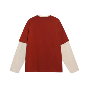 T-Shirt Vintage a Due Pezzi a Maniche Lunghe 100% Cotone Pesante con Stampa Grafica a Stelle Streetwear Unisex Oversize con Logo Personalizzato - Product Image 2