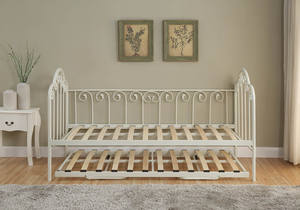 سرير نهاري أزياء بسيطة مزدوجة الملك الحديد الملكة حجم مع تروس - Product Image 4