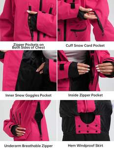 Chaqueta de Snowboard y Esquí para Adultos, Impermeable, Aislada, con Capucha, 100% Poliéster, Abrigo de Montaña para Invierno - Product Image 4