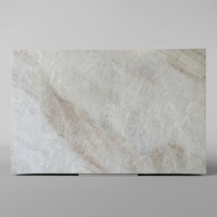 Dalles de quartzite blanc Taj Mahal du Brésil, pierre veinée de luxe moderne pour dessus de table, comptoirs de cuisine et îlots