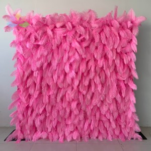 Panel de Pared Floral Rosa de 8 pies x 8 pies para Decoración de Bodas, Panel de Pared de Flores Artificiales de Seda Enrollable en 3D para Fiestas y Eventos - Product Image 5