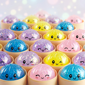 Pelota antiestrés de dumpling, juguete blandito de panecillo relleno al vapor, juguetes de panecillos para apretar para aliviar el estrés, para regalo de Halloween, proyecto de broma para sorprender a la gente - Product Image 2