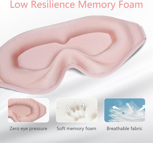 <span class=keywords><strong>Masque</strong></span> <span class=keywords><strong>de</strong></span> sommeil 3D <span class=keywords><strong>Masque</strong></span> pour les yeux pour dormir 100% Couvre-yeux bloquant la lumière avec sangle réglable Bandeau <span class=keywords><strong>de</strong></span> <span class=keywords><strong>nuit</strong></span> pour les femmes Mousse à mémoire - Product Image 5