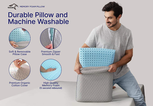 Ergonomic Cooling <strong>Gel</strong> Memory Foam Orthopedic Contoured Pillow Firm and Supportive for Neck and Shoulder Sleeping Pillow - Product Image 4
