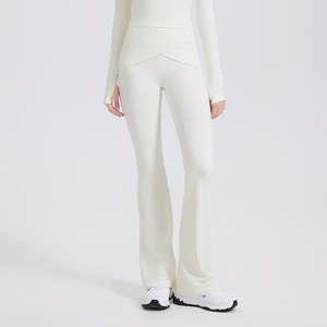 Pantalones deportivos <span class=keywords><strong>de</strong></span> yoga <span class=keywords><strong>de</strong></span> cintura alta elásticos con efecto segunda piel, acampanados, ajustados, moldeadores <span class=keywords><strong>de</strong></span> cintura y realce <span class=keywords><strong>de</strong></span> glúteos para fitness - Product Image 6
