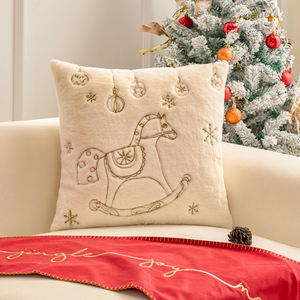 Housses de coussin de Noël modernes, brodées, couleur unie, avec fermeture éclair invisible, pour chambre à coucher, salon, canapé, en peluche - Product Image 6