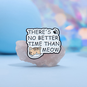 Spille con risvolto in smalto personalizzato "il mio migliore amico è gatto" spille in metallo scritte con stampa UV a tema fatato regali creativi per bambini <span class=keywords><strong>amici</strong></span> - Product Image 4