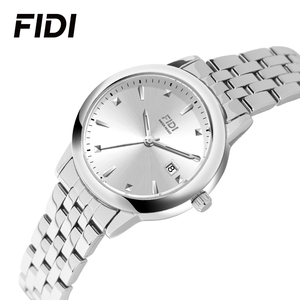 Montre à quartz pour femme FIDI, étanche 3ATM, bracelet en acier inoxydable, décontractée, pour affaires, cadran rose, vert, argent, montre analogique à porter au poignet - Product Image 2