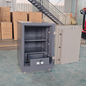 Cassaforte ignifuga con serratura a chiave, cassetta di sicurezza domestica, armadietto di sicurezza in acciaio, cassaforte mobile per denaro e oggetti di valore per hotel - Product Image 2