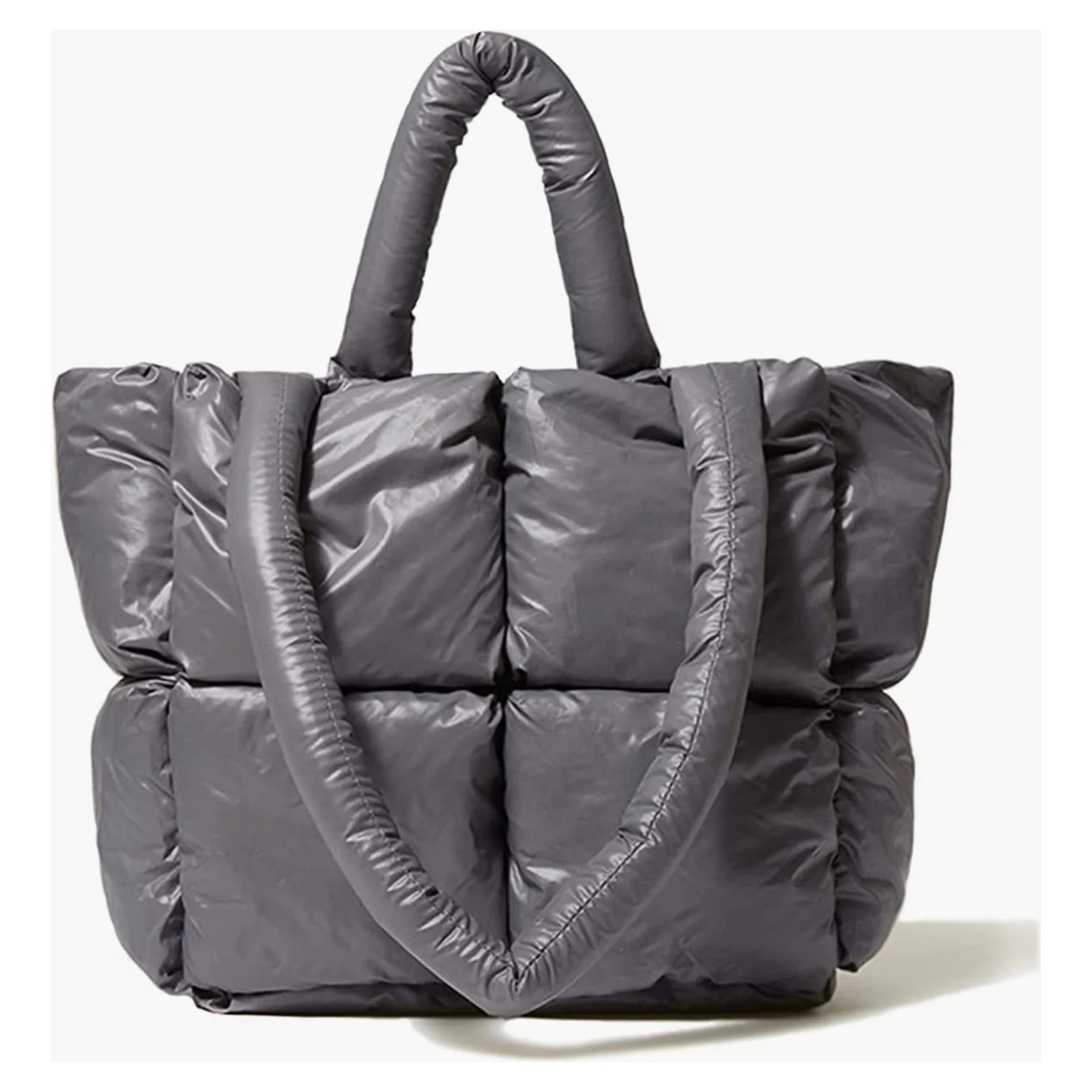 YUHOCB Puffer Tote Bag For Women - Quilted Soft Puffy Shoulder Purse Crossbody Handbag, Nylon Fabric