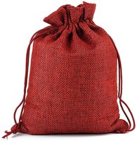 Pochette en lin recyclé et jute, mini sac cadeau en toile de jute avec cordon de serrage, emballage écologique pour bijoux, petit sac inspiré de la nature