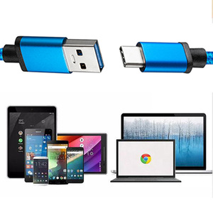 Cable de Datos USB-C 3.1 Gen2 USB-A a USB-C de 1 m, Azul, Aleación de Aluminio, Carga Rápida para Teléfono Móvil y Computadora - Product Image 1