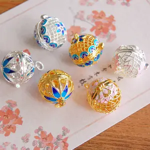 wholesale new style exquisite cloisonne lotus flower sachet ball pendant accessories