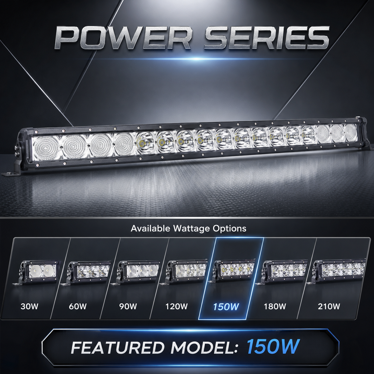 Single Row 34 Inch 150 Watt Laser Driving Light Laser Led Work Light bar with 6D Lens for Car