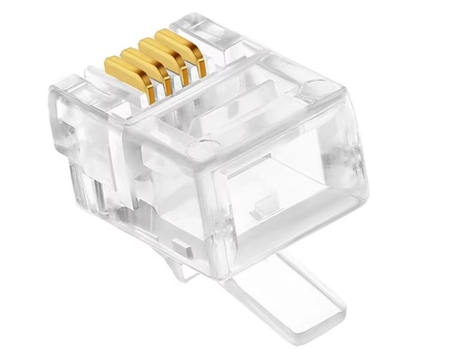 Gold Plated 6P6C Ethernet Cable Mount Telephone RJ11 6 Pin Connector Waterproof Assembled DIN Rj11 PC Housing for Power