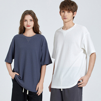 T-shirts oversize en coton et polyester mélangé, à épaules tombantes, personnalisables avec logo, pour hommes, vente en gros