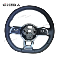 Volante básico de cuero adecuado para Volkswagens Tiguan GTI R-Line VW Polo Golf 4 5 6 7 Jetta Tiguan Passat B7 B8