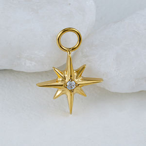 टाइटेनियम स्टारबर्स्ट Cz उत्तर स्टार आकर्षण के लिए लुब हुगी डांगले ईयररिंग्स - Product Image 4