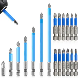 50mm Anti-Rutsch-Schraubendreher-Bits magnetischer Einzelkopf PH1 PZ1 PH2,PZ2,PH3 PZ3 S2 Stahl-Elektrowerkzeug