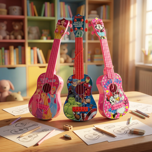 Ukelele de Juguete de Dibujos Animados de 21 Pulgadas, Instrumento Musical de Plástico, Guitarra para Niños para Aprender, Jugar y Regalar - Product Image 6