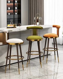 Sedie da Bar nere e dorate di lusso leggere di design più popolari sedia da Bar in legno verde - Product Image 2