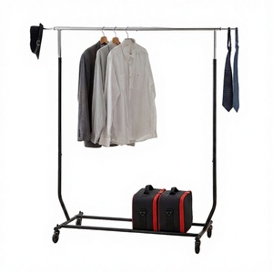 Porte-vêtements métallique de qualité commerciale, robuste, écologique, grande capacité, avec barre extensible chromée de 42 à 67 pouces pour rangement - Product Image 2