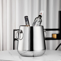 Seau à glace commercial à double paroi en acier inoxydable, refroidisseur de champagne, refroidisseur de bière et de vin pour bar, KTV, restaurant, hôtel, vente en gros