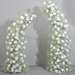 L-HOA056 Wholesale Wedding <b>Arch</b> Flowers Horn Shaped Flower <b>Arch</b> for Wedding Artificial Flower <b>Arches</b> <b>Decoration</b> for Wedding - Product Image 5