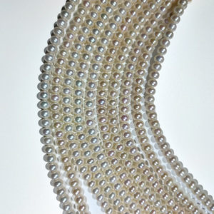Collar de perlas cultivadas de agua dulce de 7-11 mm, redondas, grado AAA, blancas, sueltas, para la elaboración de collares. - Product Image 4