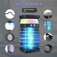 Cross-border New Solar Mosquito Killer LED purple Trap Fly Trap Outdoor Rechargeable Electric Shock Insecticidal Lamp CE