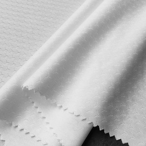 Tessuto Jacquard 100% Poliestere per Maglie da <span class=keywords><strong>Calcio</strong></span> 165cm 125gsm Tessuto a <span class=keywords><strong>Maglia</strong></span> Bianco ad Asciugatura Rapida per T-Shirt da Ragazza - Product Image 3