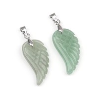 Pendentif en pierre naturelle Œil de tigre Améthyste Amazonite Cristal Double face sculpté Aile d'ange Plume Pendentifs pour hommes et femmes