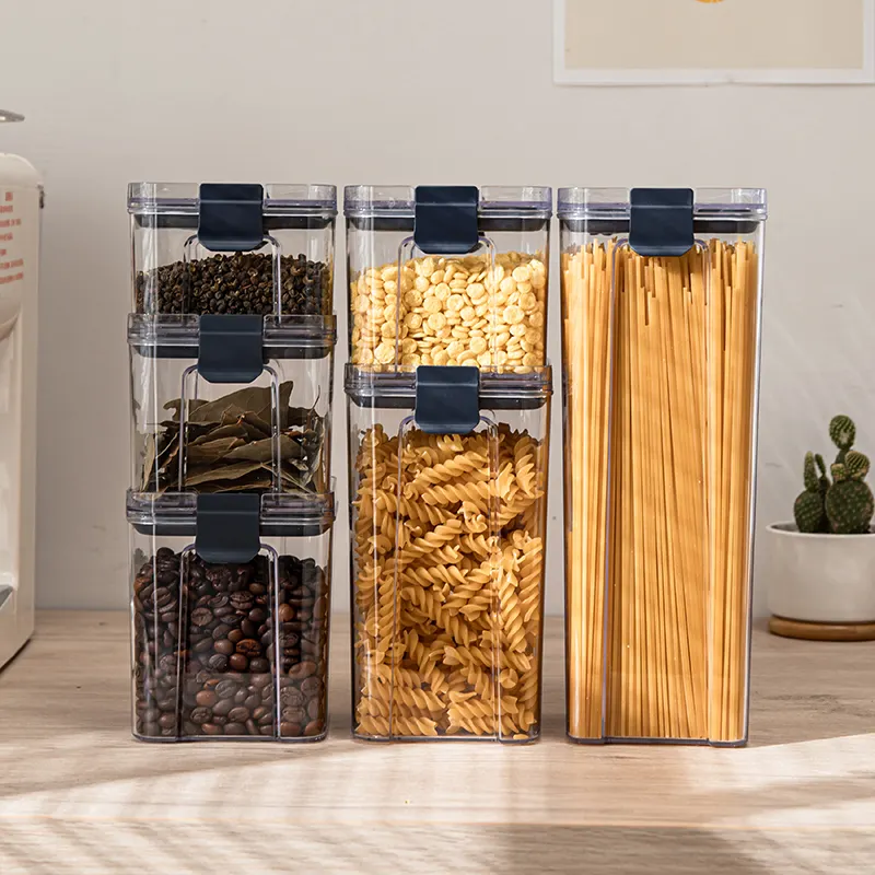 Stackable Airtight Kitchen Cereal Storage Containers Perfect for Dry Food Storage Containers 6-7 piece set