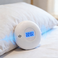 Reloj Despertador Digital LCD con Batería, Carga USB, Retroiluminación, 4 Niveles de Vibración Fuerte, Doble Alarma, Silencioso para Personas con Problemas de Audición