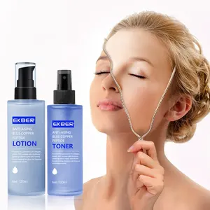 Private Label Firmness Smoothness Reduction Of Fine Lines And Wrinkles Skin Care Blue Copper Peptide Lotion