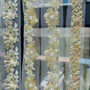 Ái lực thêu biên giới ren <span class=keywords><strong>Ribbon</strong></span> đính cườm sequin ren trang trí và may Phụ kiện cho quần áo ăn mặc trang trí - Product Image 5