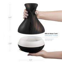 Humidificateur d'air à ultrasons en plastique USB de 400 ml, grain de bois, aromathérapie, purificateur d'air, télécommande pour usage domestique et automobile
