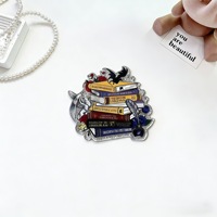 Accessoires de badge personnalisables en acrylique à dos plat, lettres anglaises, série Santé, pour étudiants, avec languette de fixation, pour étiquettes nominatives et poudres en vrac