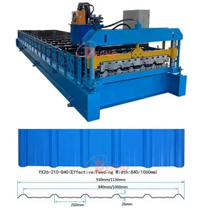 Sản xuất giá tốc độ cao ppgi kim loại hình thang 840 mái ngói cuộn hình thành máy