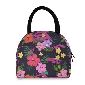 Produits Tendances 2024 Nouveautés Sacs de Style Hawaïen Personnalisés Sac Isotherme Tendance à Motifs Floraux Tropicaux pour le Déjeuner - Product Image 1