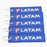 Usine OEM personnalisé brodé porte-clés vol moto porte-clés avion équipage Jet Tag pilote broderie porte-clés