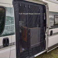 Rideau de porte de camping-car style minimaliste, best-seller Amazon, respirant, anti-moustiques, en maille tétrilène 420D PA Teslin, enroulable avec fermeture éclair